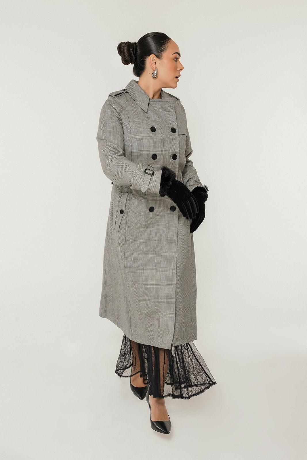 The Maggie Glen Plaid Trench in English Wool